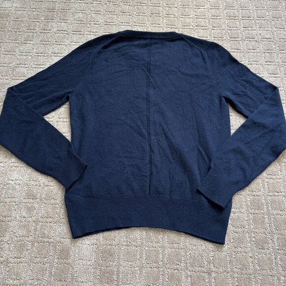 THE ROW Stockwell Cashmere Sweater Women's XS Navy Blue V-Neck Tailored Luxury - Picture 5 of 13
